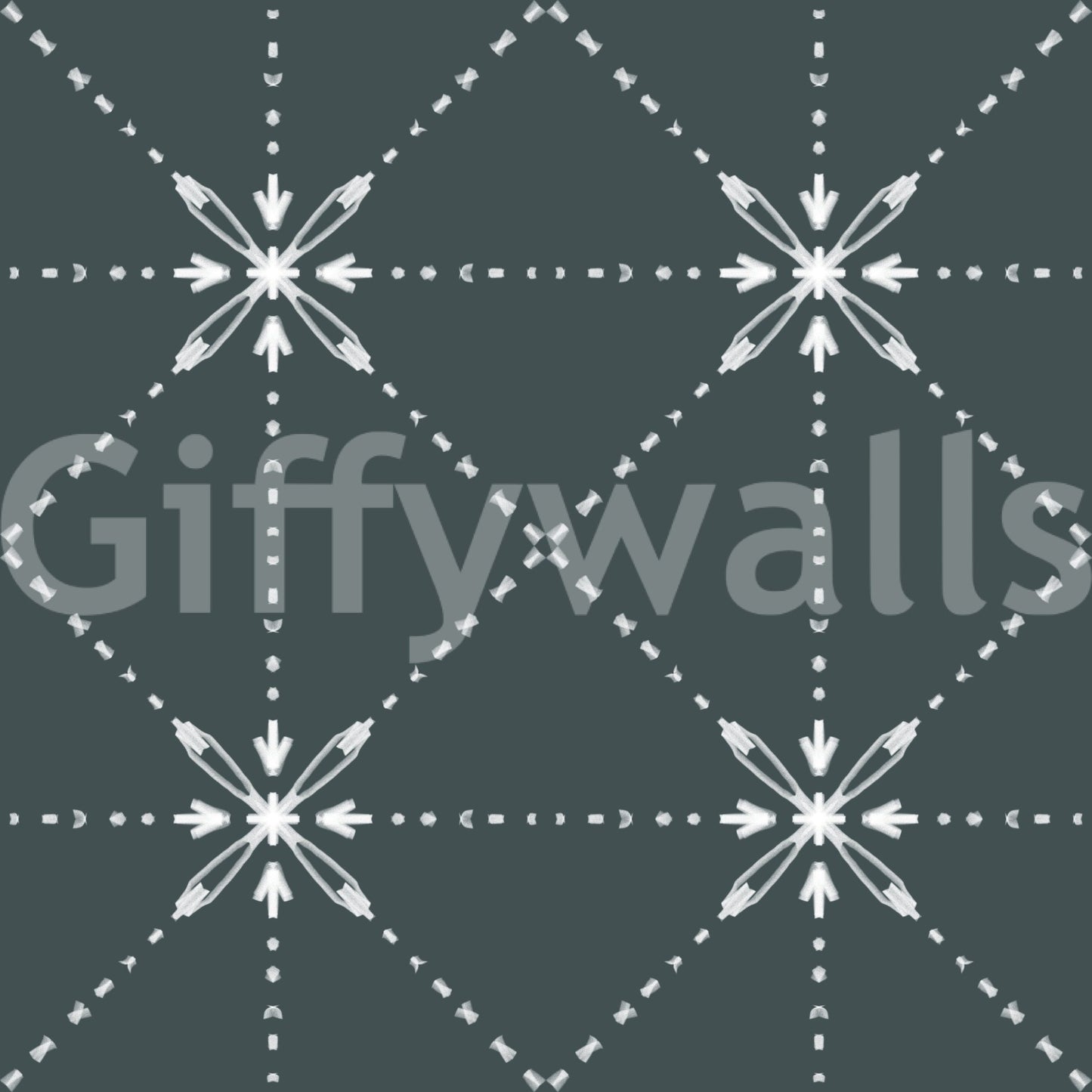 Sashiko Hana - Goshi - Latticed Flower Stitch On Outer Space Wallpaper
