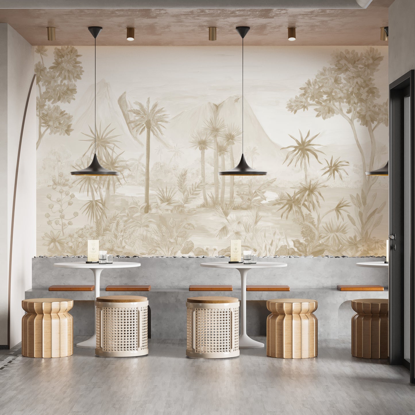 Sepia Forest Wallpaper for dining room