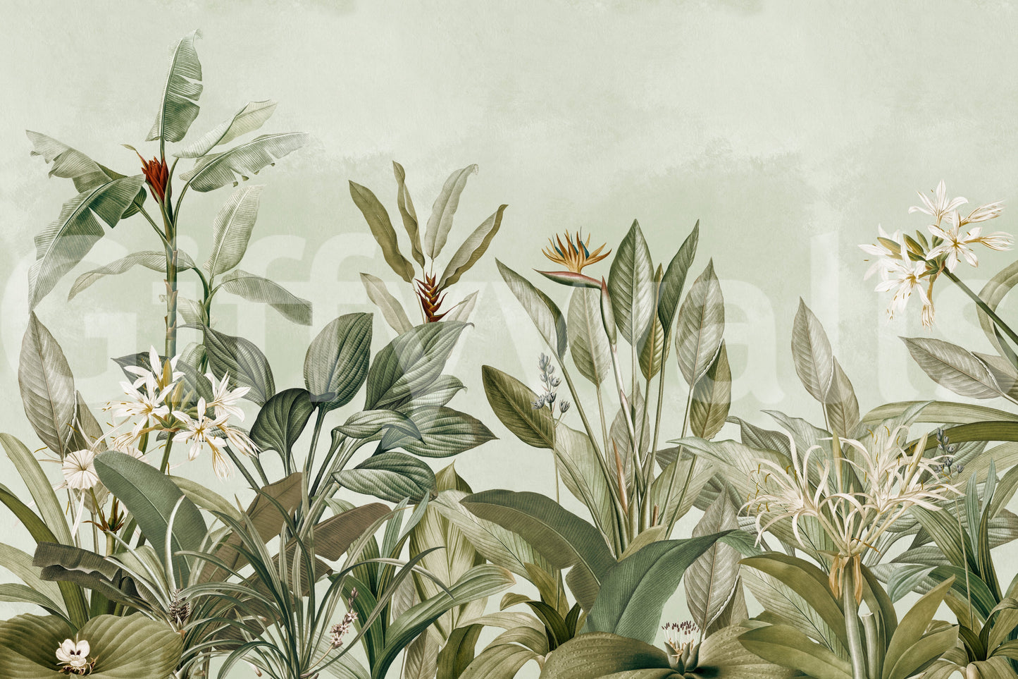 Serene garden mural for nature lovers