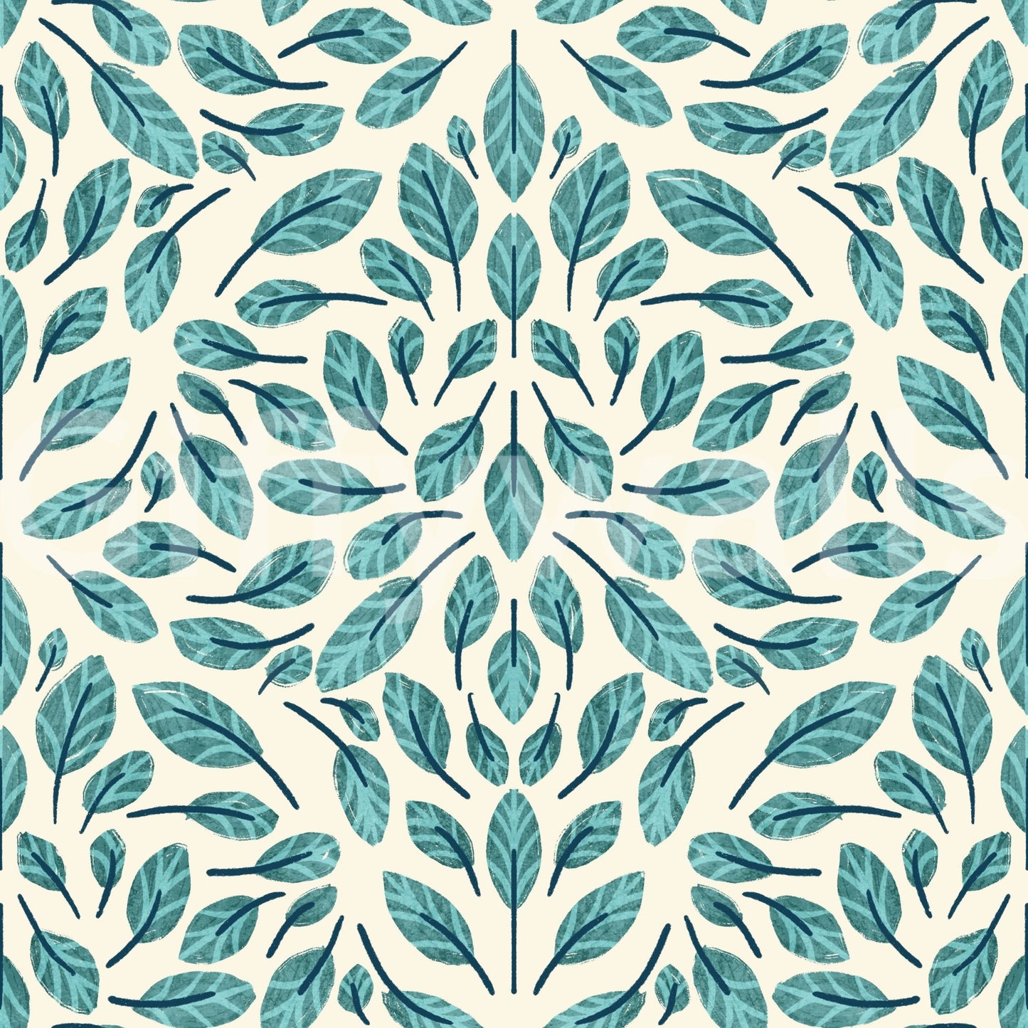 Serene leaf wallpaper with natural textures