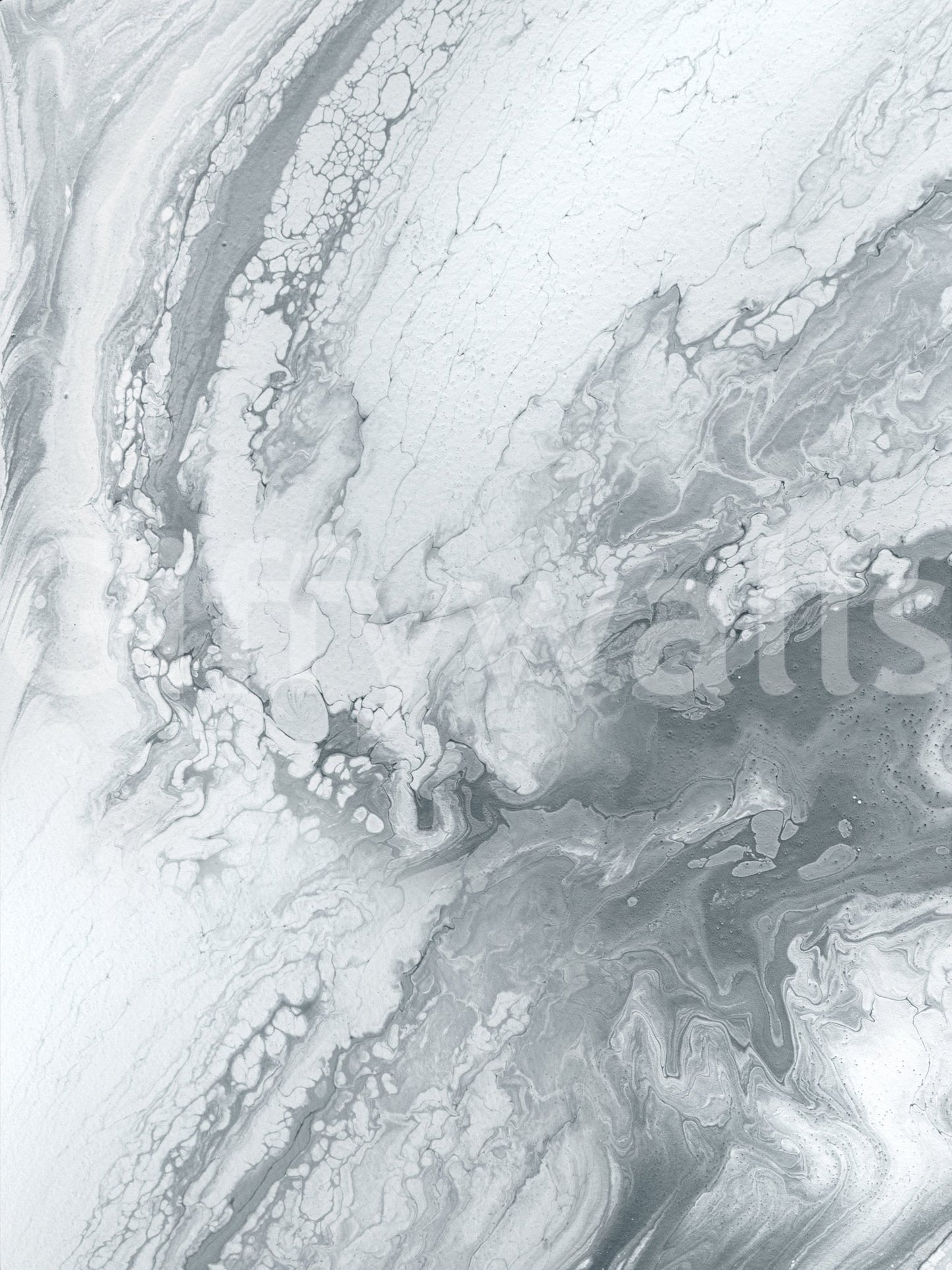 Silver Swirls Wall Mural combining metallic shine and flowing abstract patterns for stylish décor.