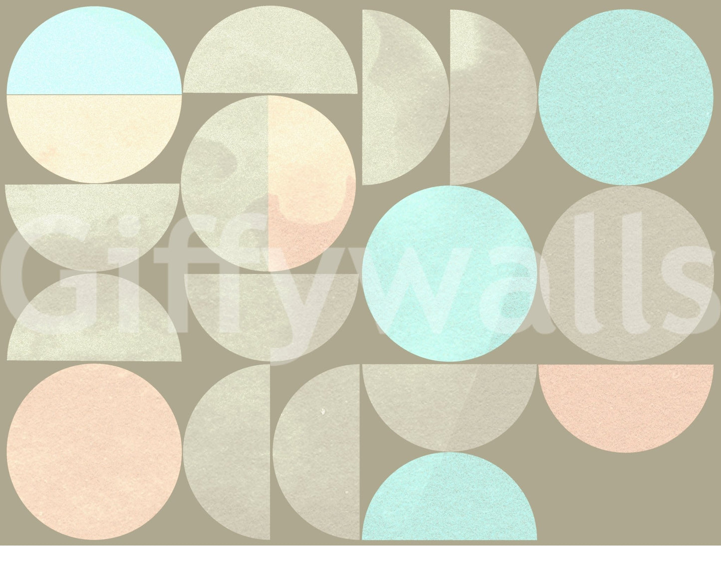 Subtle pastel circle wall mural in modern style