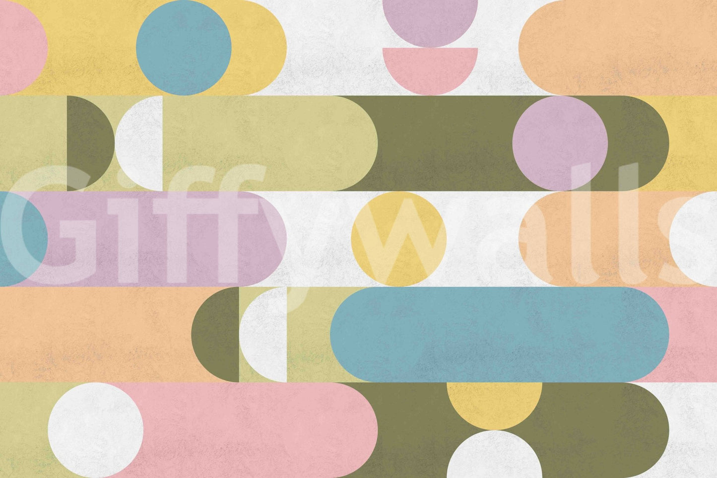 Rounded puzzle pattern on Soft Geometry Wallpaper