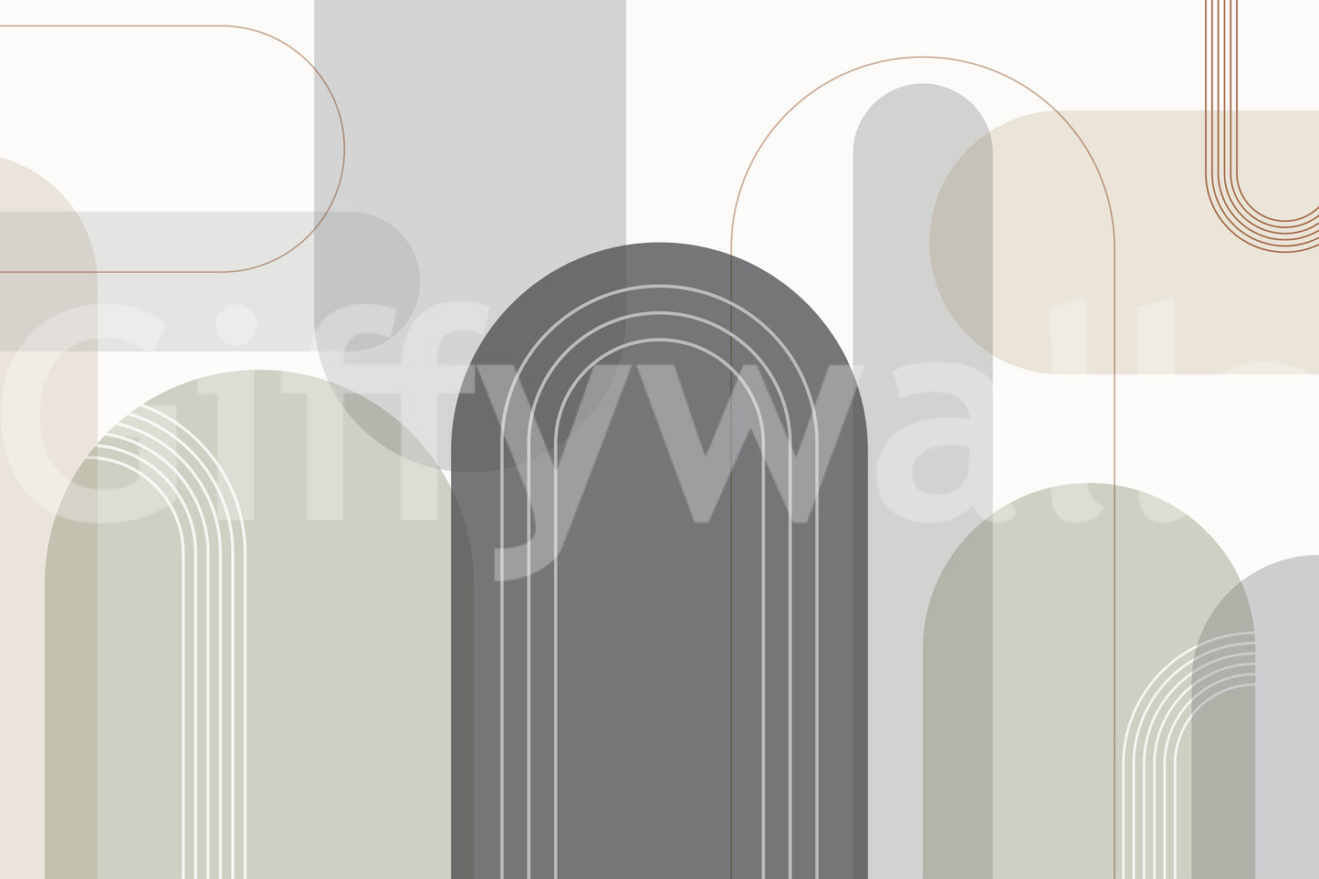 Sophisticated Arches Warm Neutrals Wall Mural