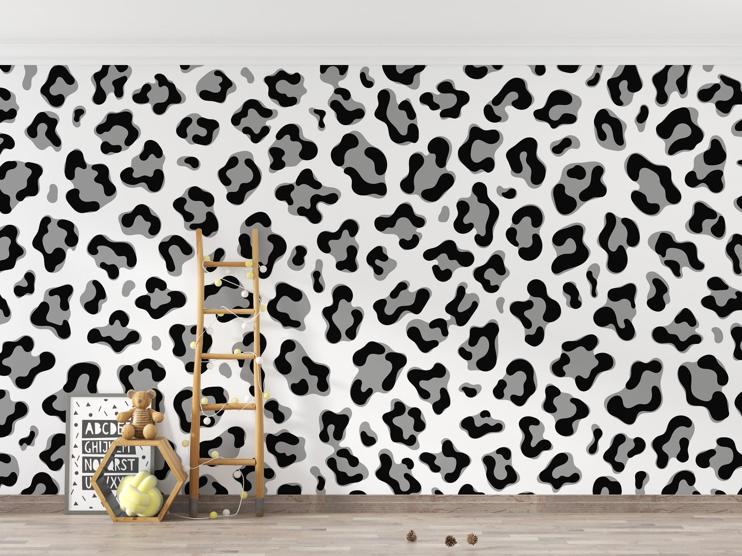 Sparkling gold circle wallpaper accents