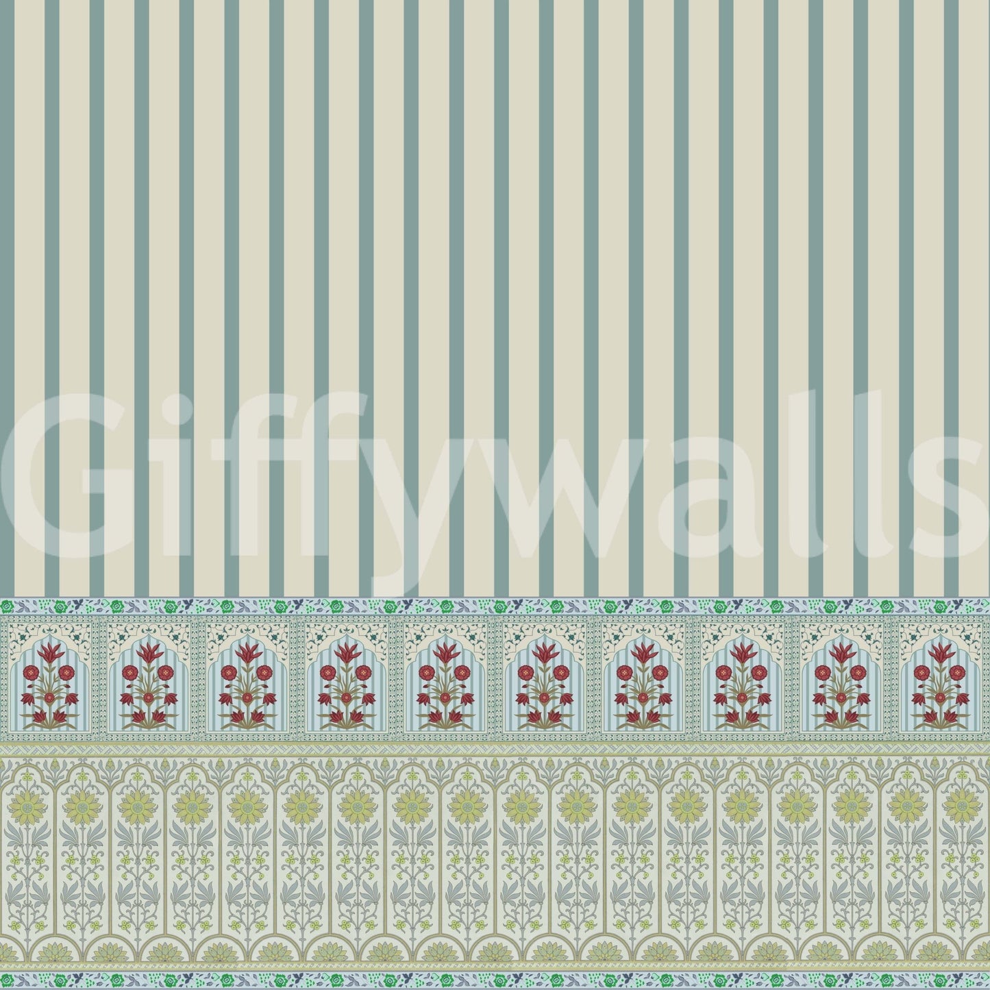 Intricate garden border patterns for a bespoke interior feel.