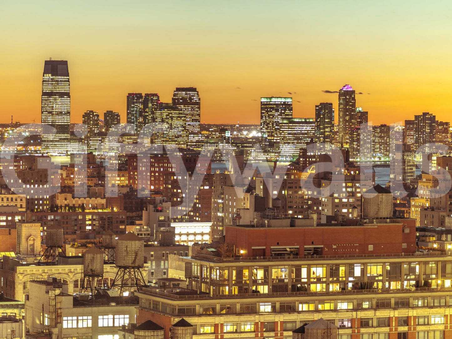 Sunset Metropolis Wall Mural