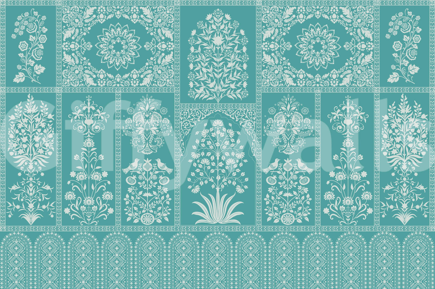 The style is a soft-focus illustration or a painterly design.