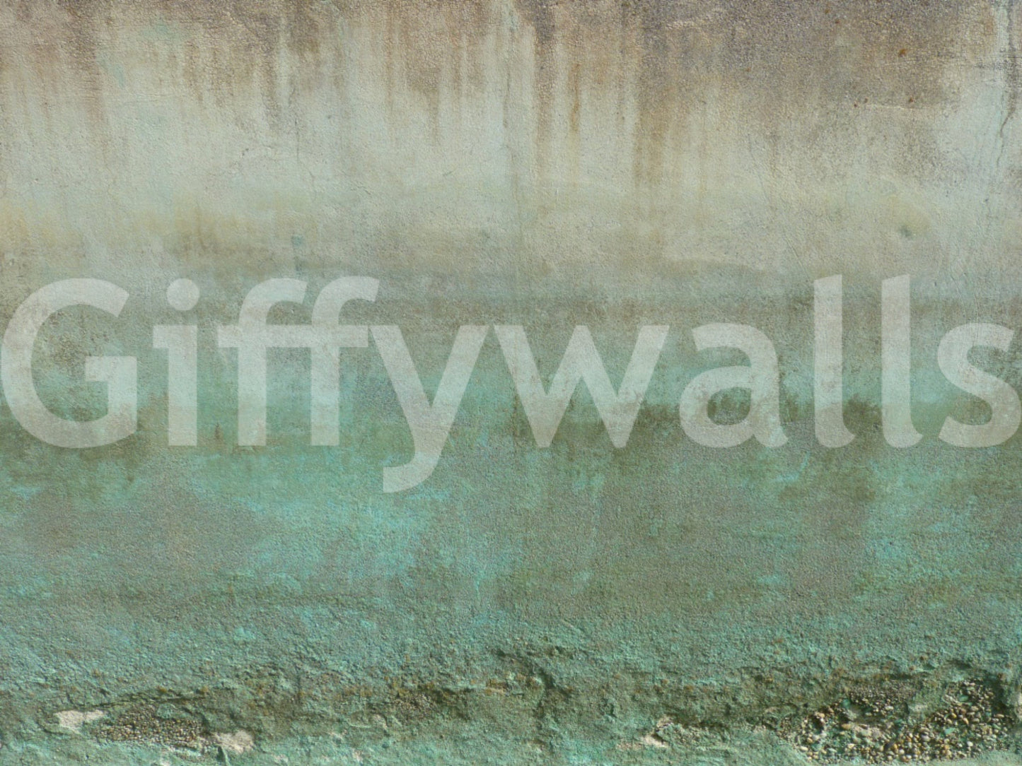 Faded Oxidized Wall Art wallpaper bluish green detail.