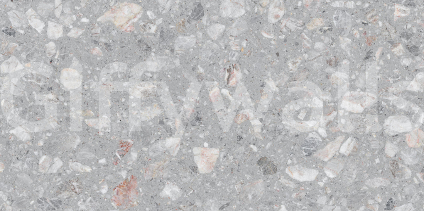 Contemporary Terrazzo Cement wallpaper. Bold stone pieces.