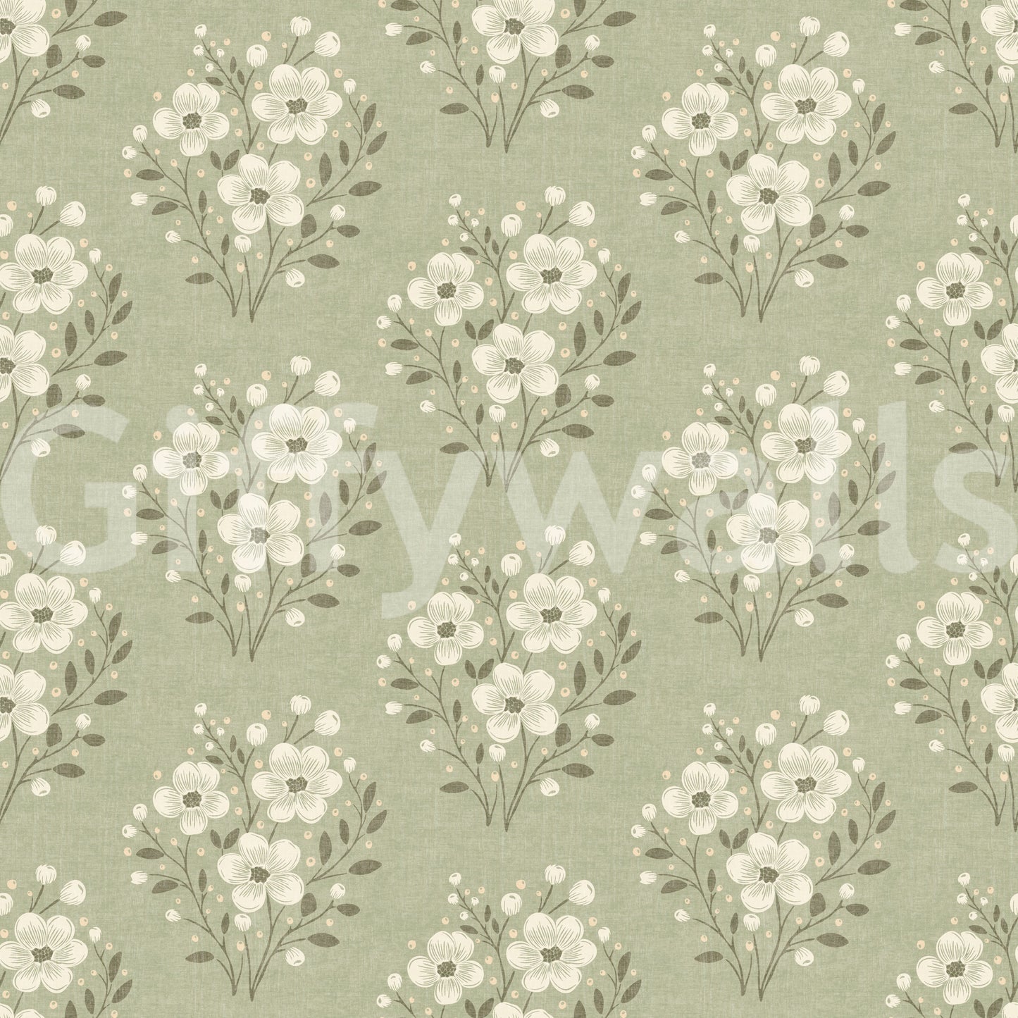 Delicate flower bouquets on green background