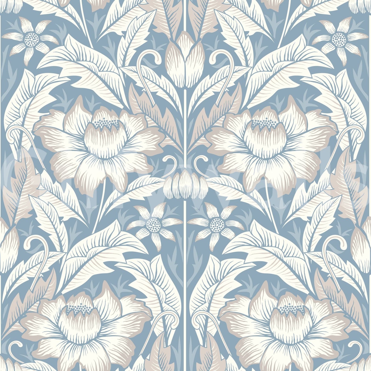 Timeless Garden – Mist Blue Wallpaper