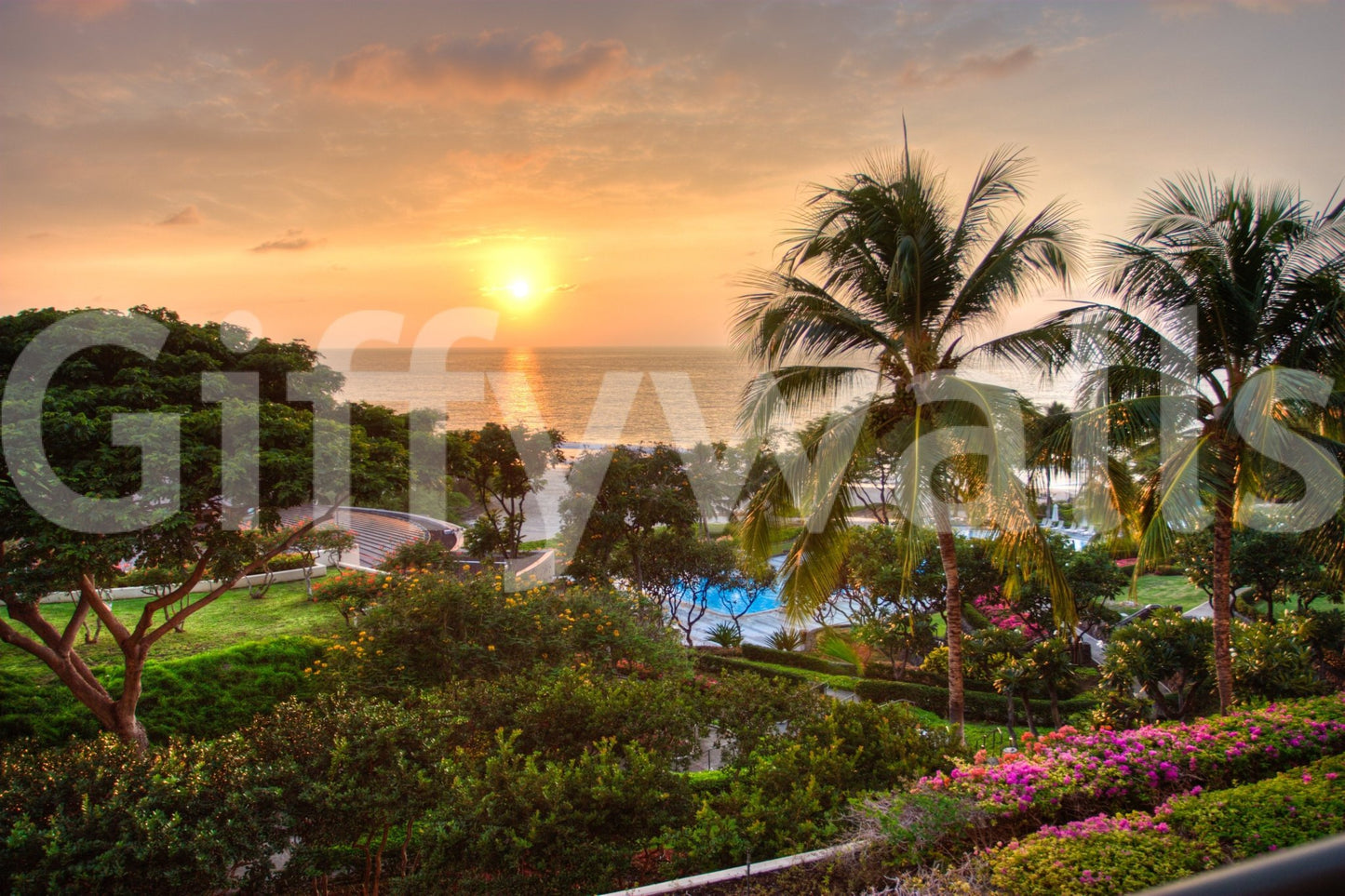 Tranquil Hawaii Island Sunset Wall Mural