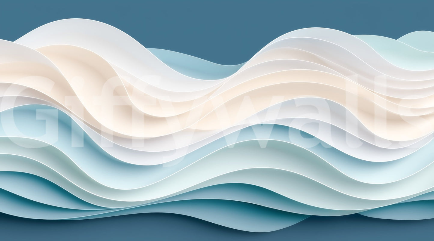 The Tranquil Tides mural gives the space a quiet and natural feel.