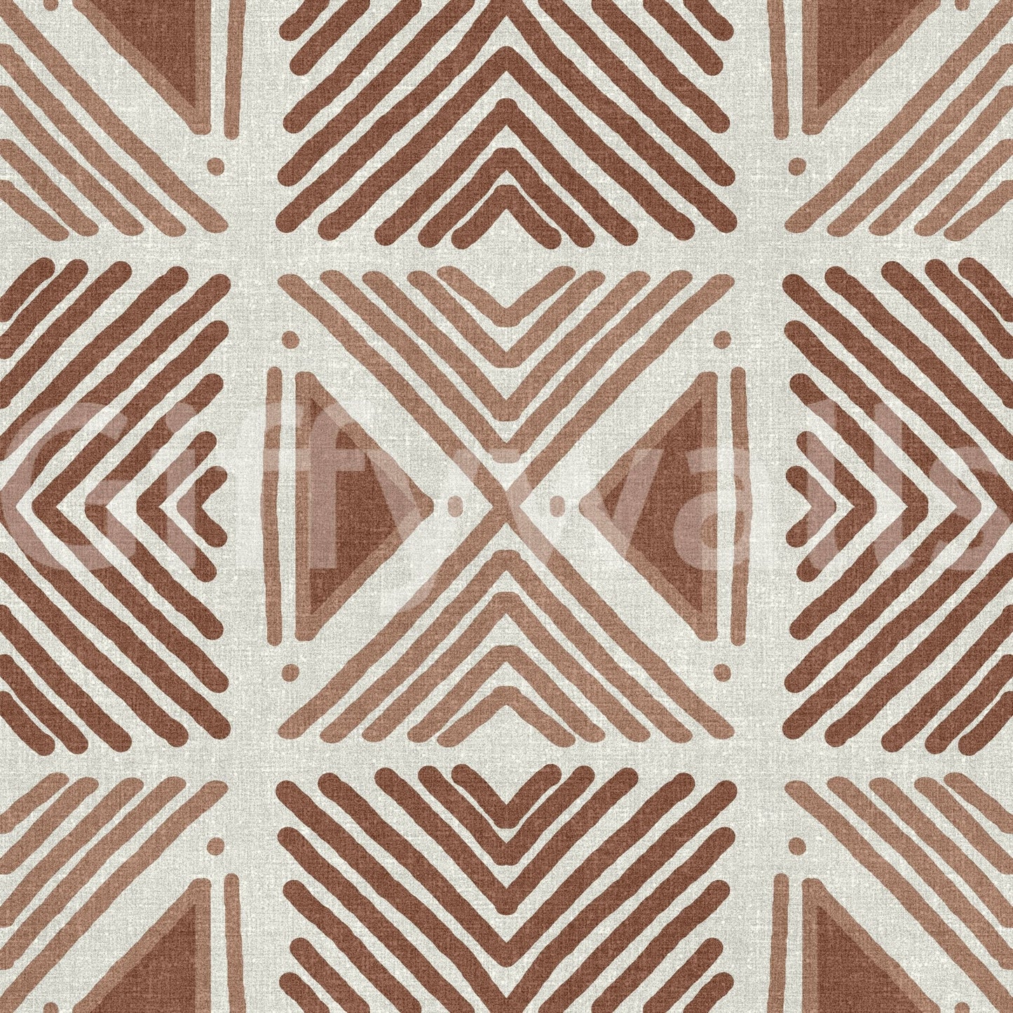 Tribal Cappuccino Motif Southwestern diamond textured wallpaper.