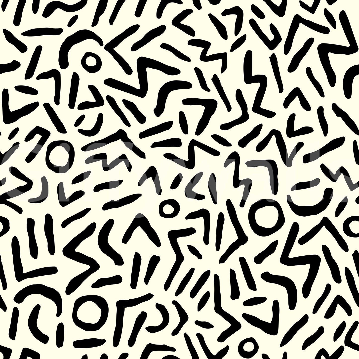 A seamless pattern of abstract shapes on a wall