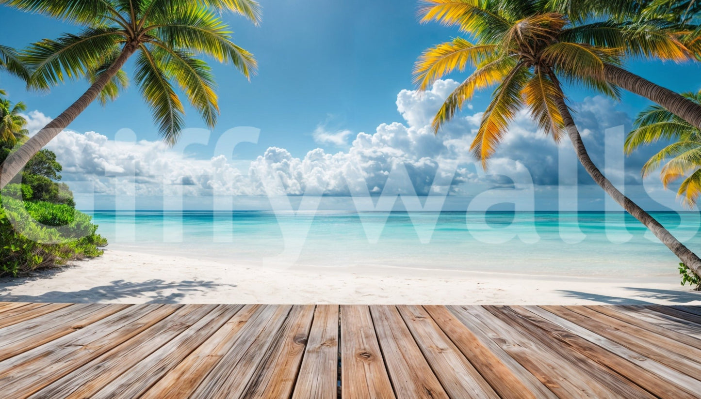 Tropical Beach View Wall Mural