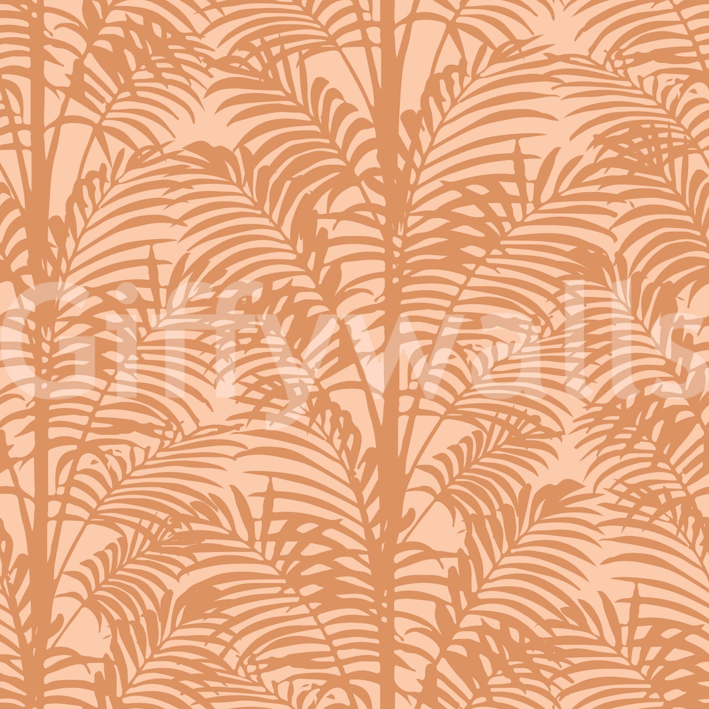 This is the Orange Palm Shapes modern wallpaper.