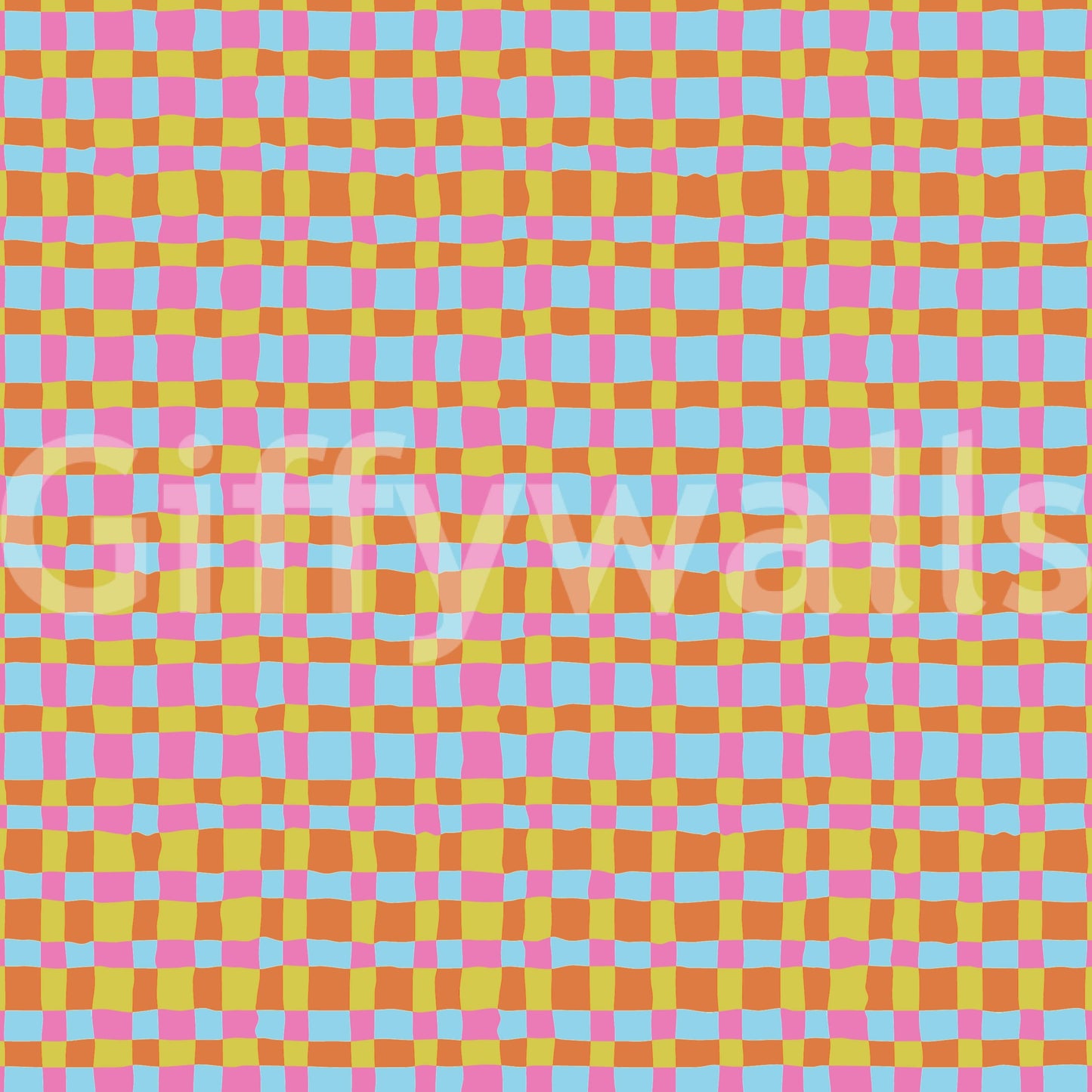 Vibrant Quilt Blocks wallpaper, odd orange and yellow, sophisticated design.