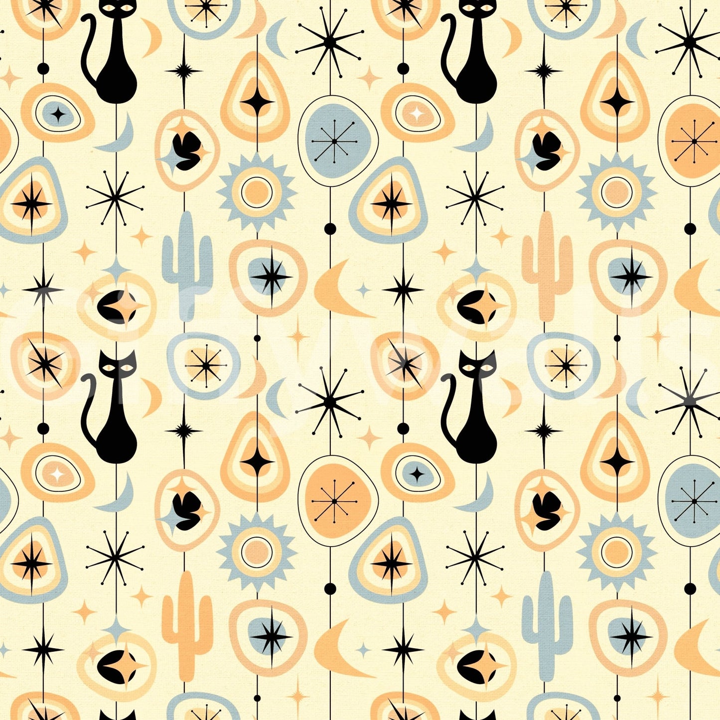 Vintage Atomic Desert Night Wallpaper