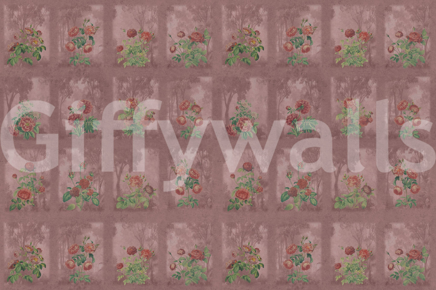 High-quality floral illustration on a durable vinyl mural for hallways.