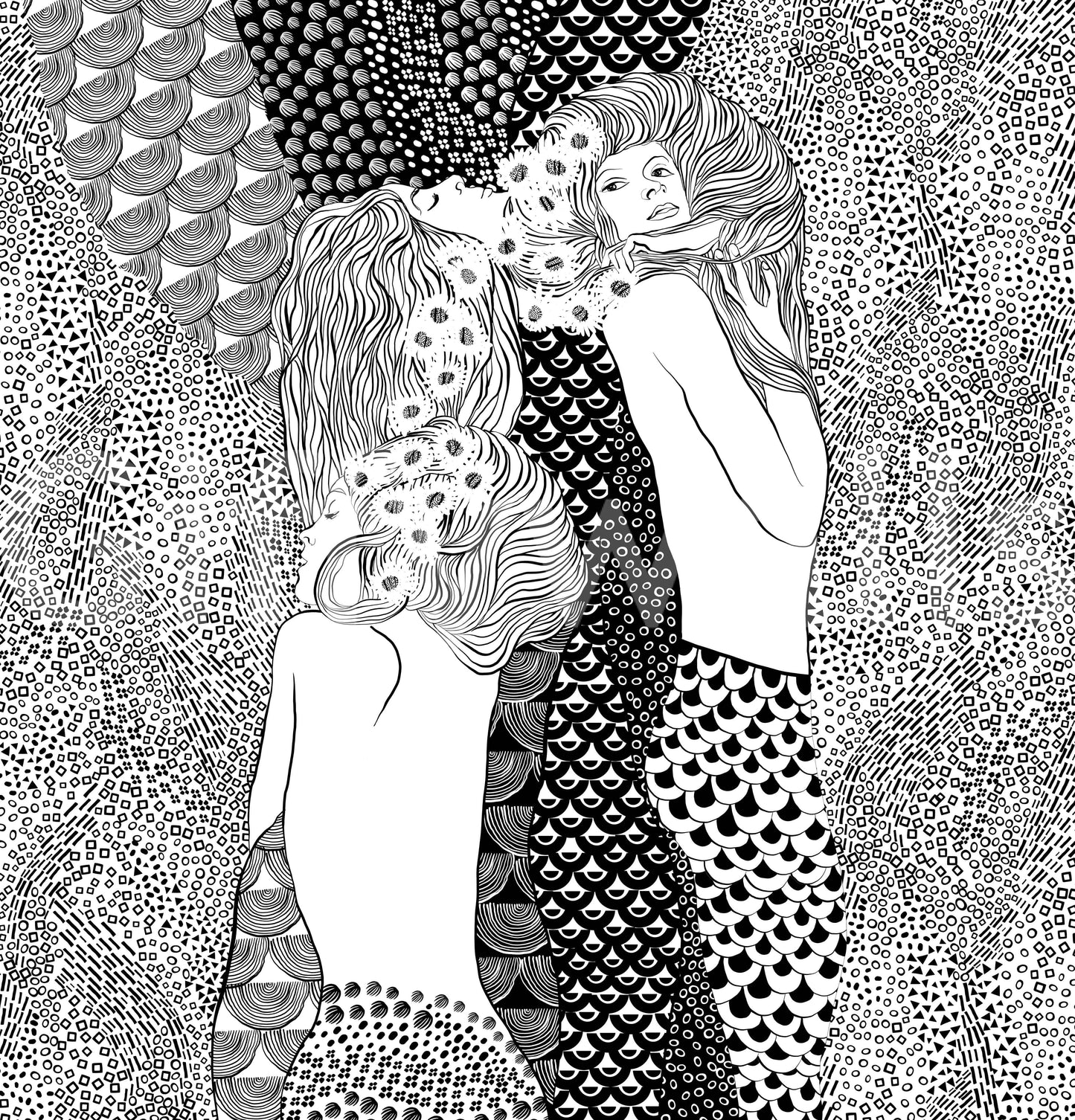 Murale con serpenti d'acqua