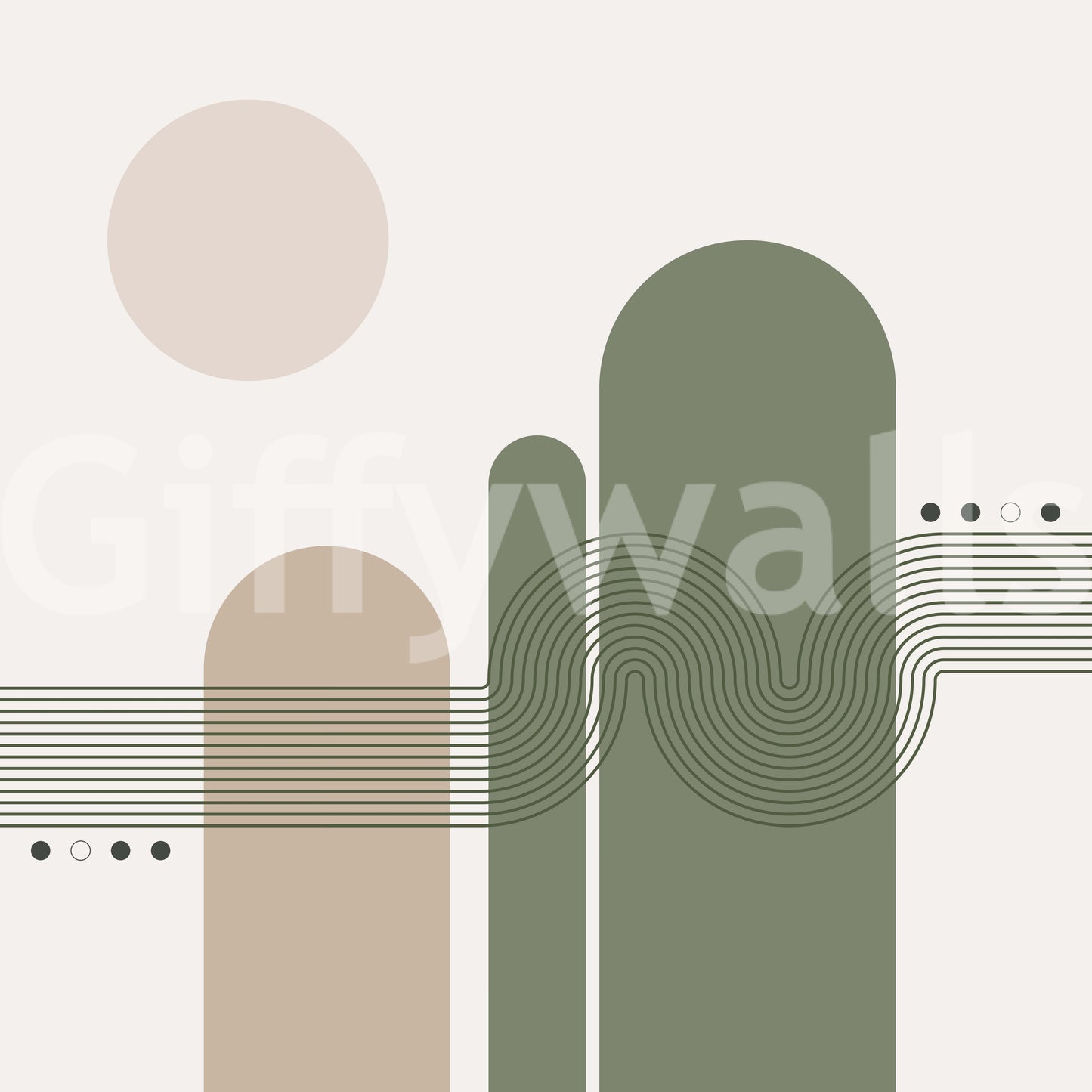 Minimalistiske ørkenvibber vægmaleri