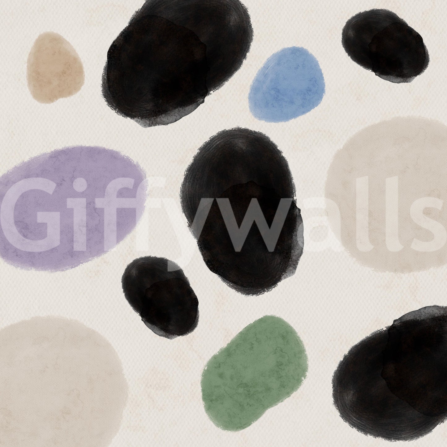 Abstract Watercolor Dots Wall Mural