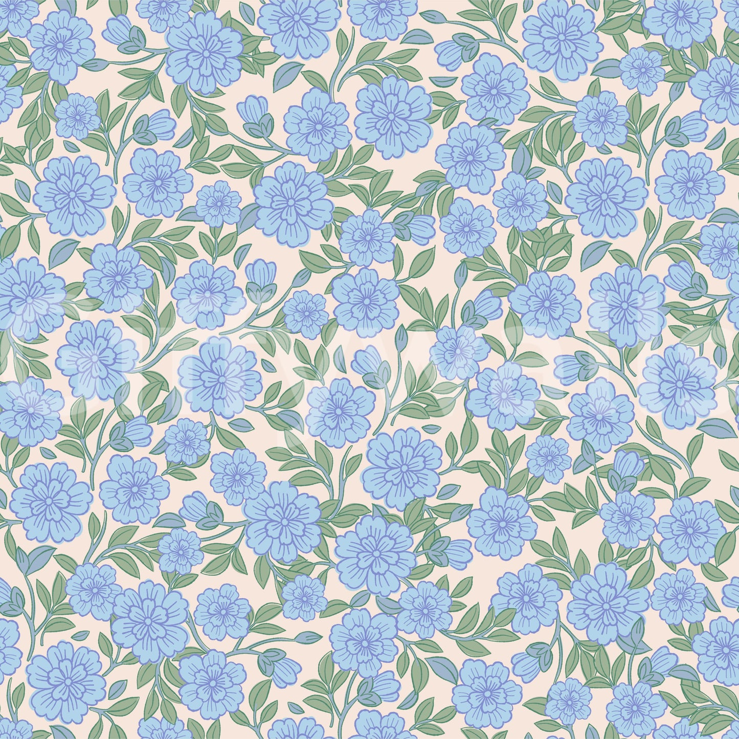 Juno Welcoming Walls Ditsy Blue Floral Wallpaper