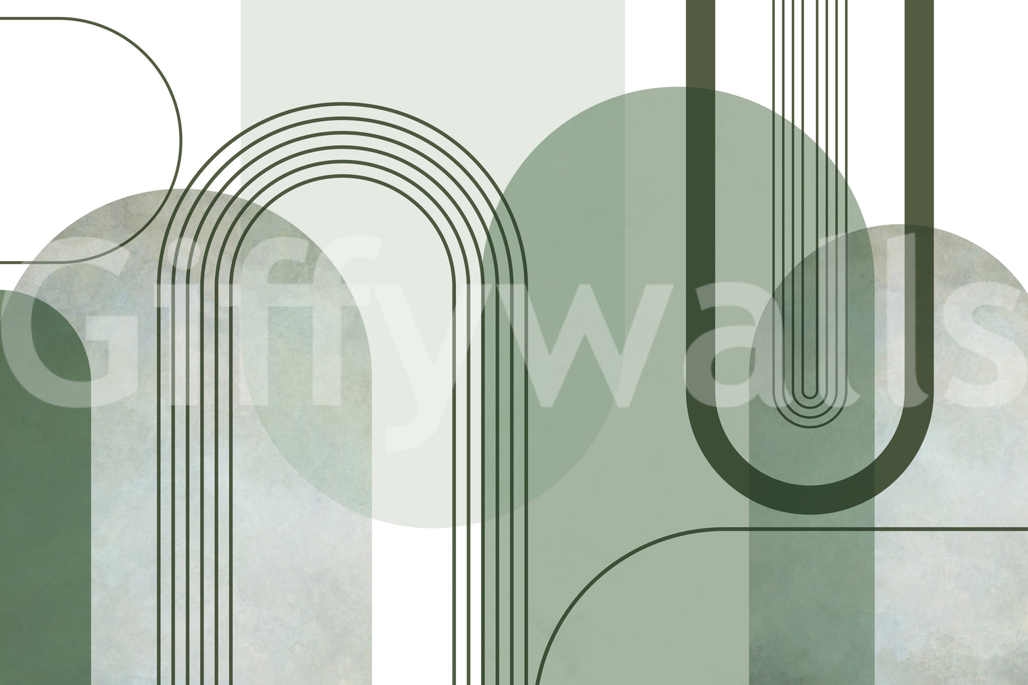 Sage Green Archways Wall Mural