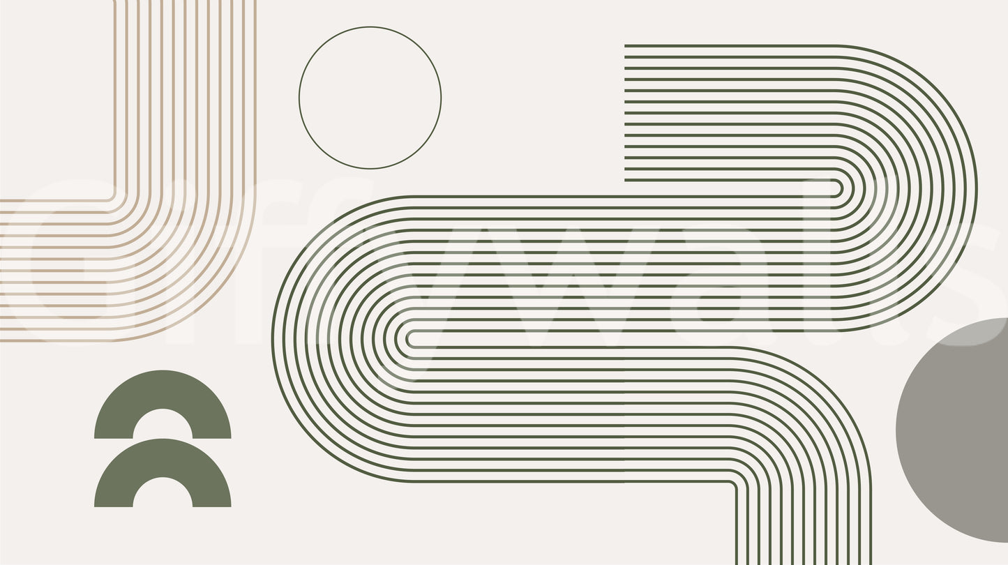 Minimalistisk retro flow vægmaleri