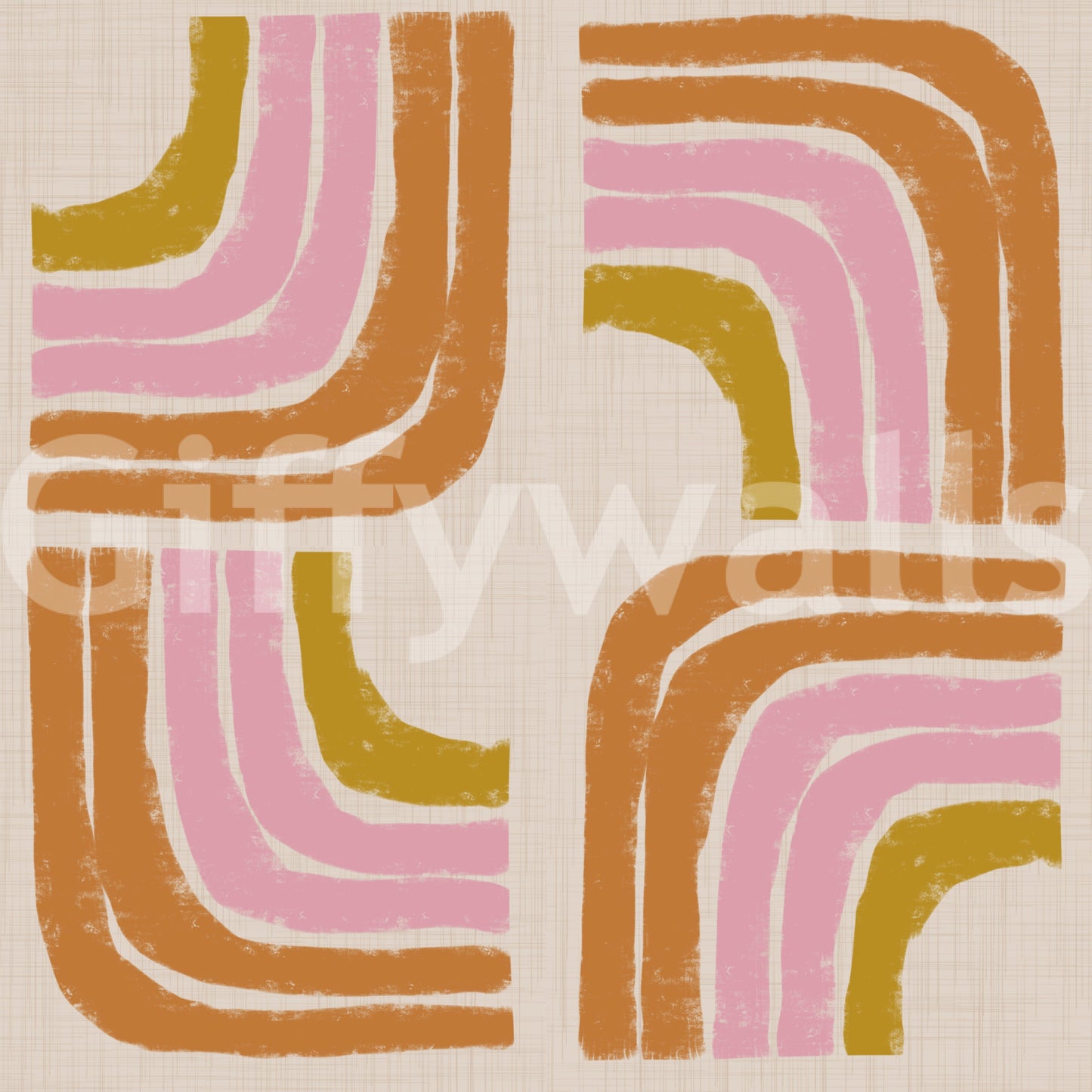 Mid-century mural for living room