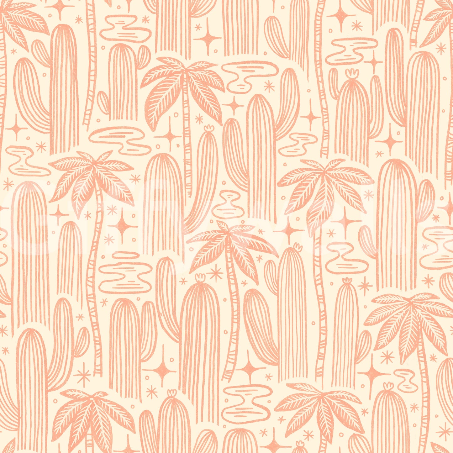 Saguaro Starlight Offwhite Wallpaper