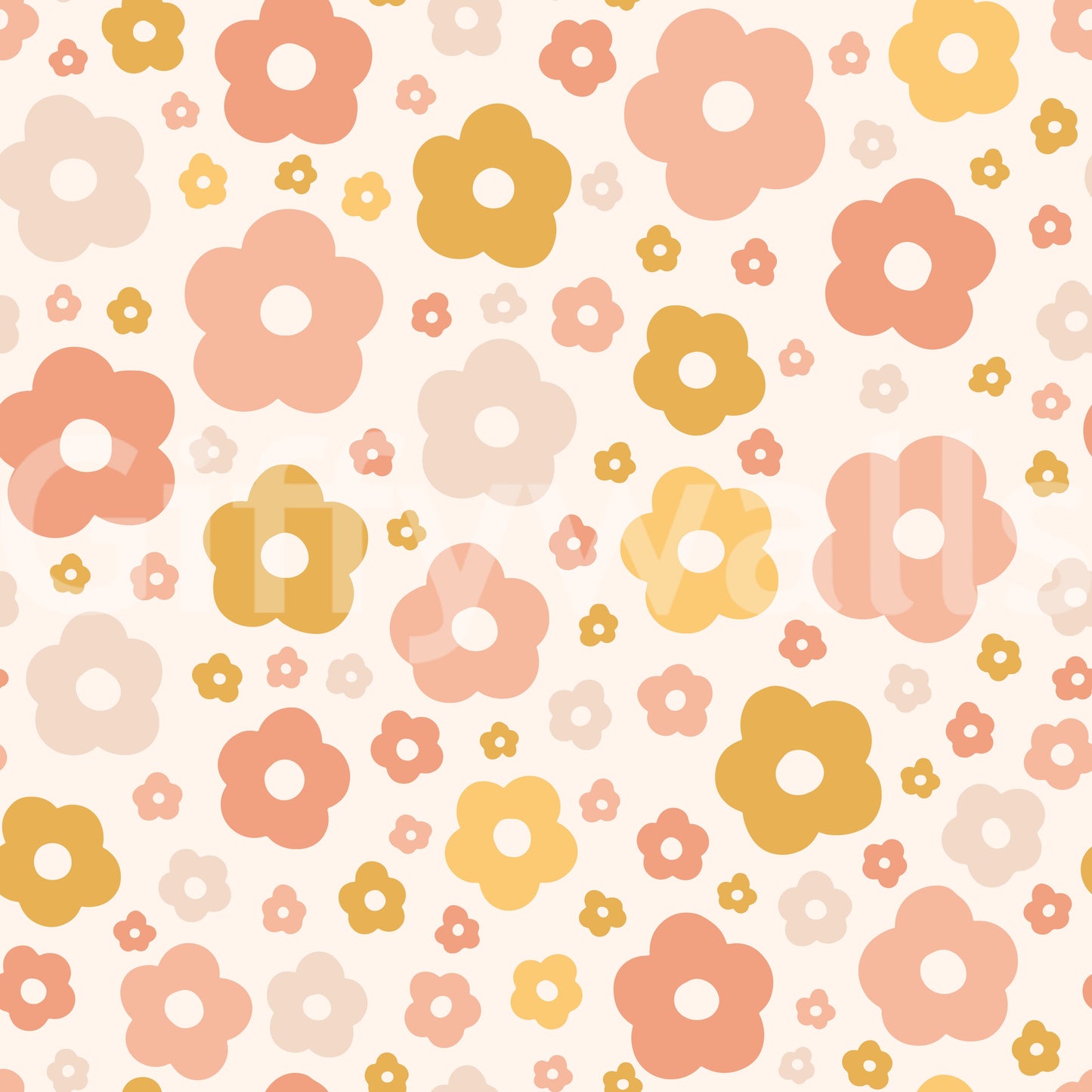 Sød boho daisies tapet