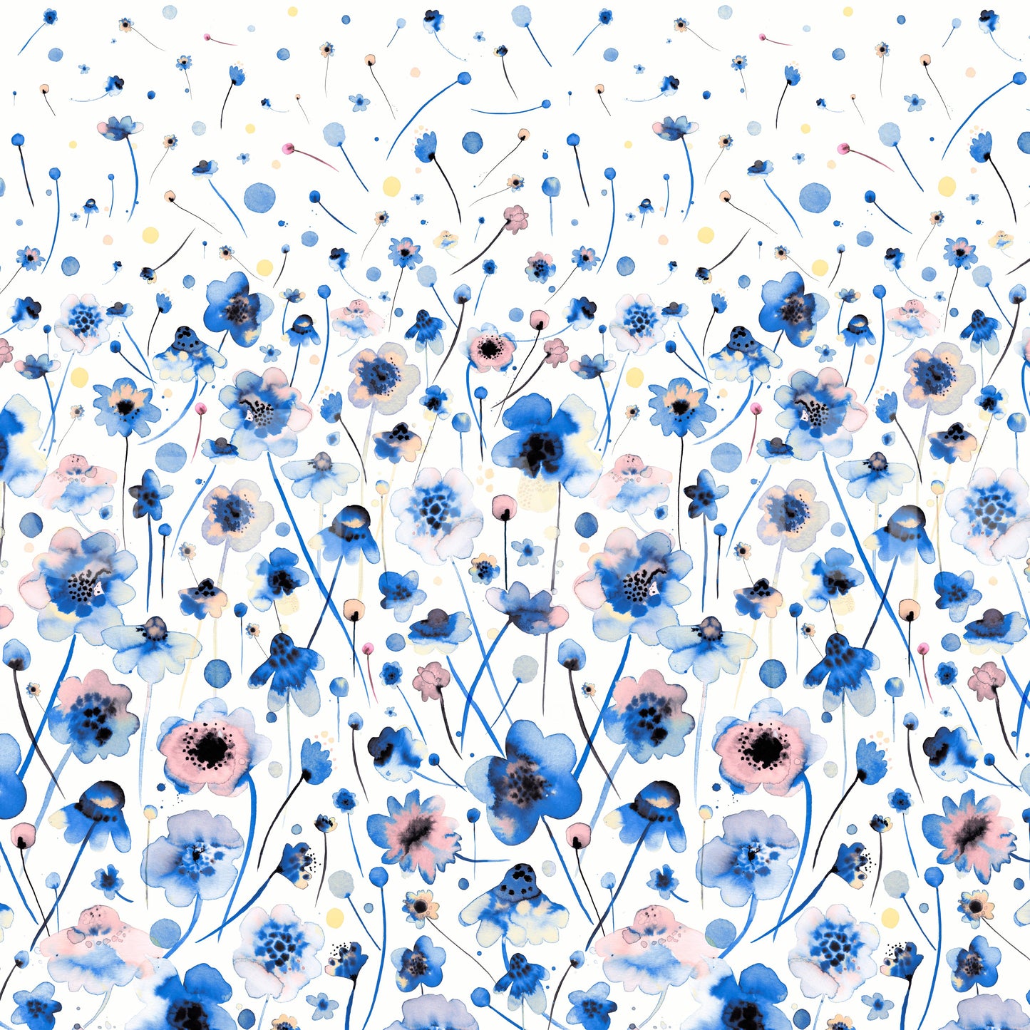 Serene Scandinavian wallpaper with inked blooms