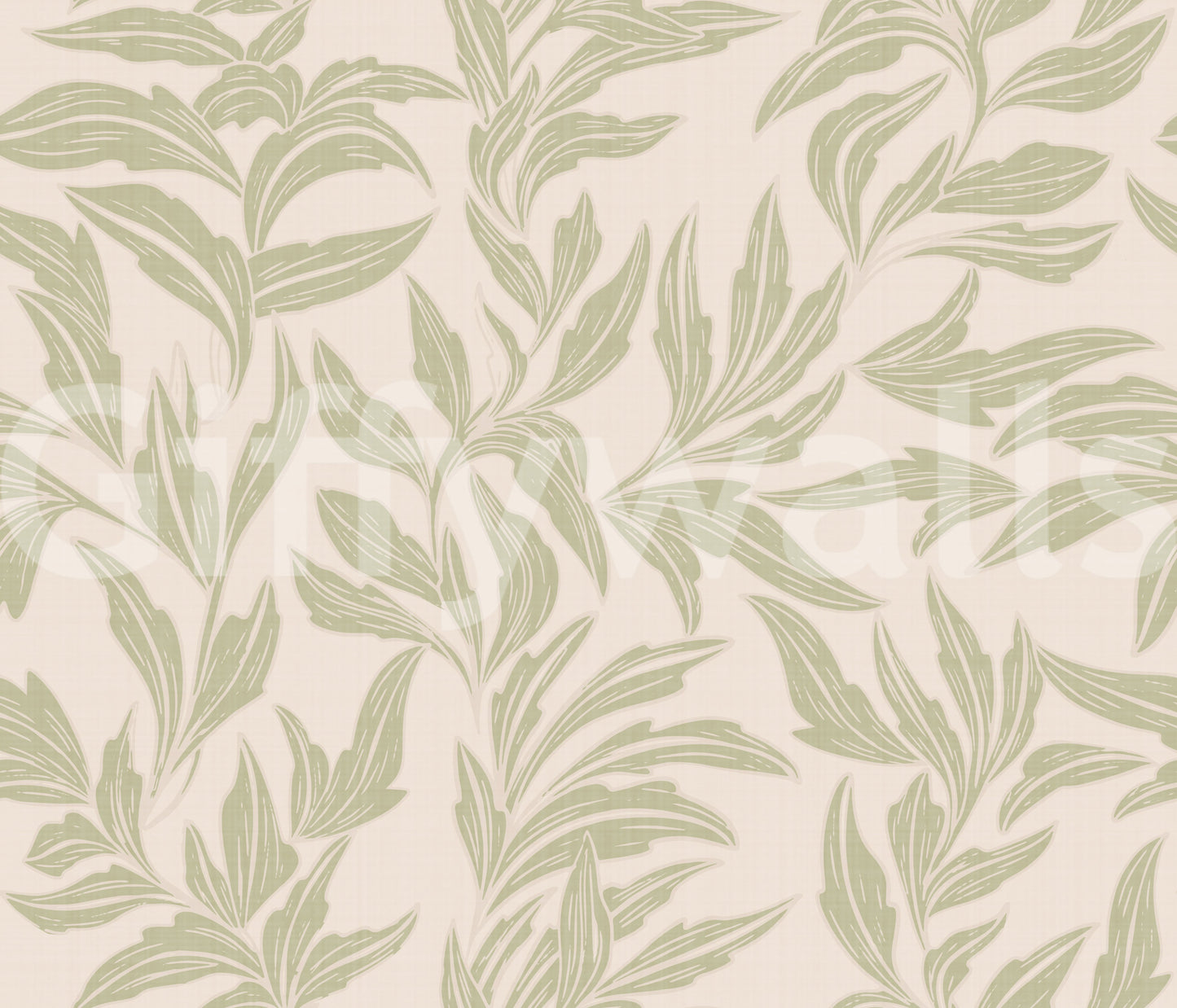 Botanical wallpaper with serene leaf prints