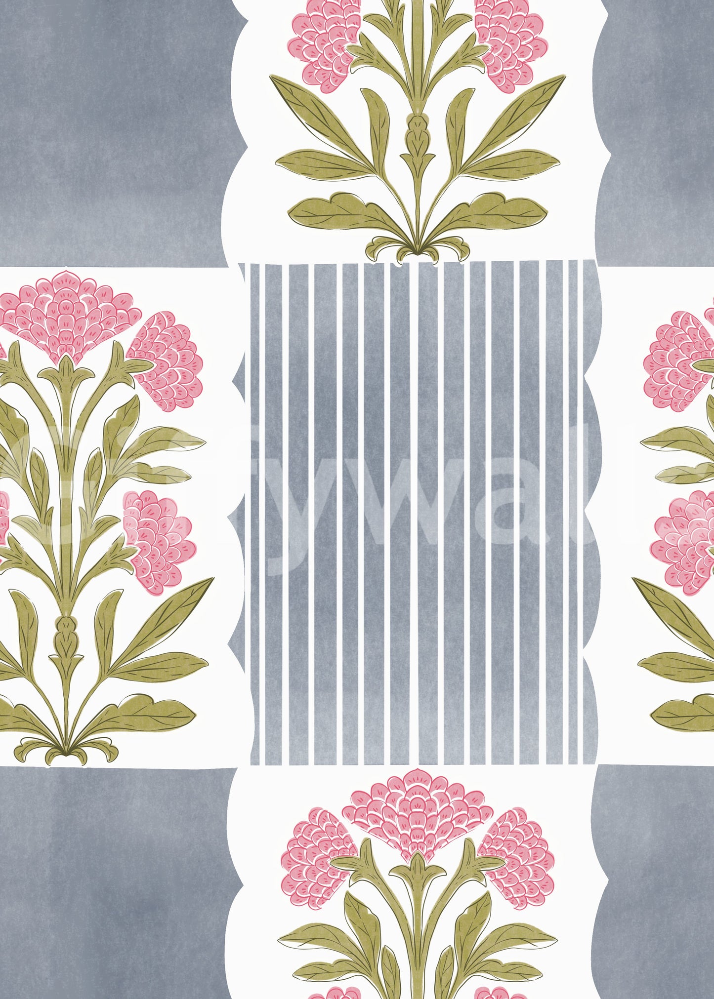 Delicate striped wall design in calm shades