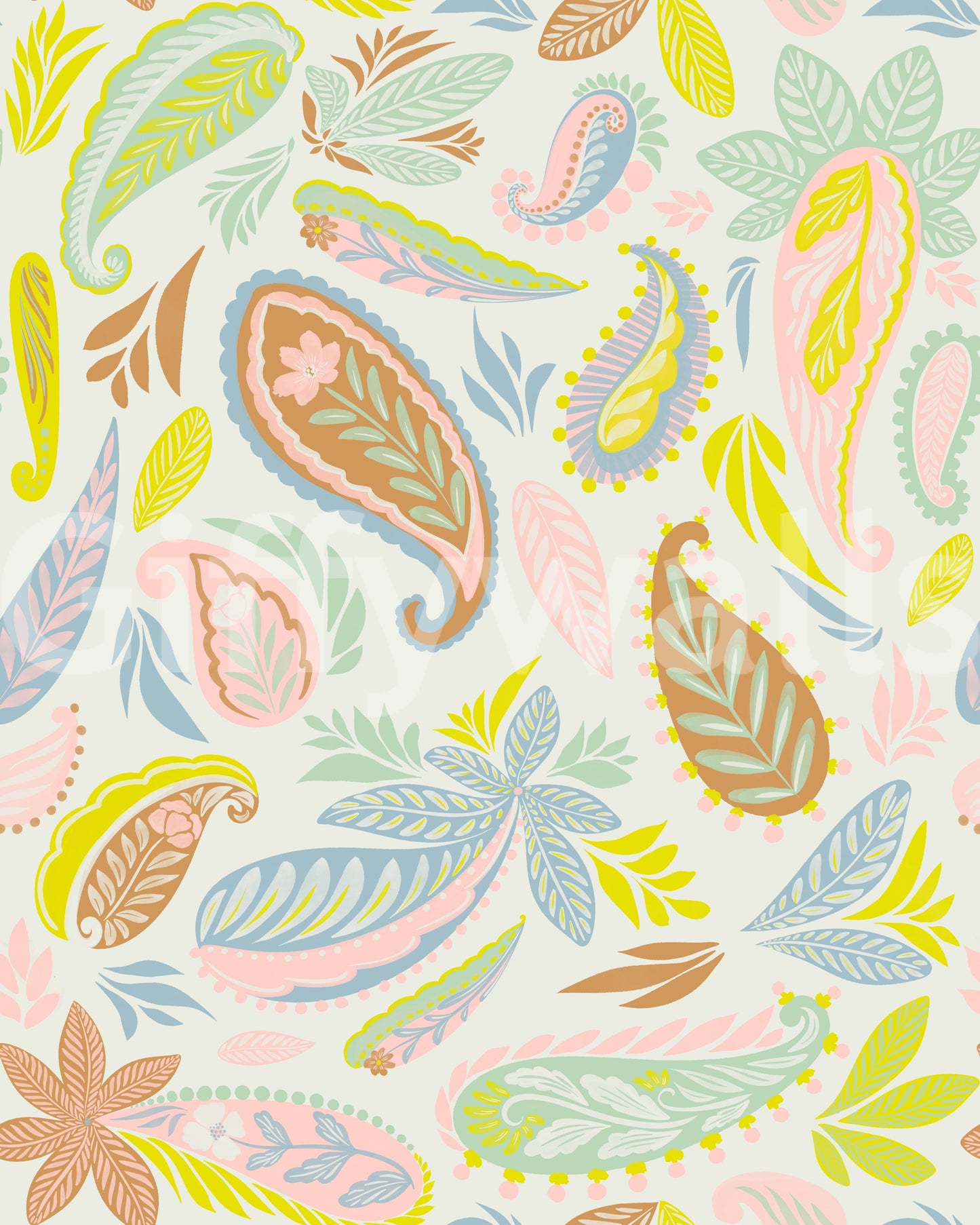 Pastel Paisley Paradise Wallpaper