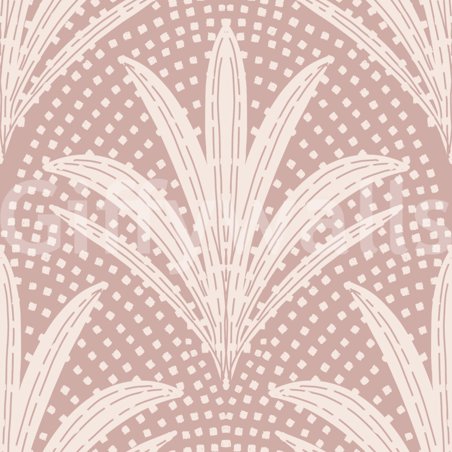 Boho Rustik Palm Radiance Mauve tapet