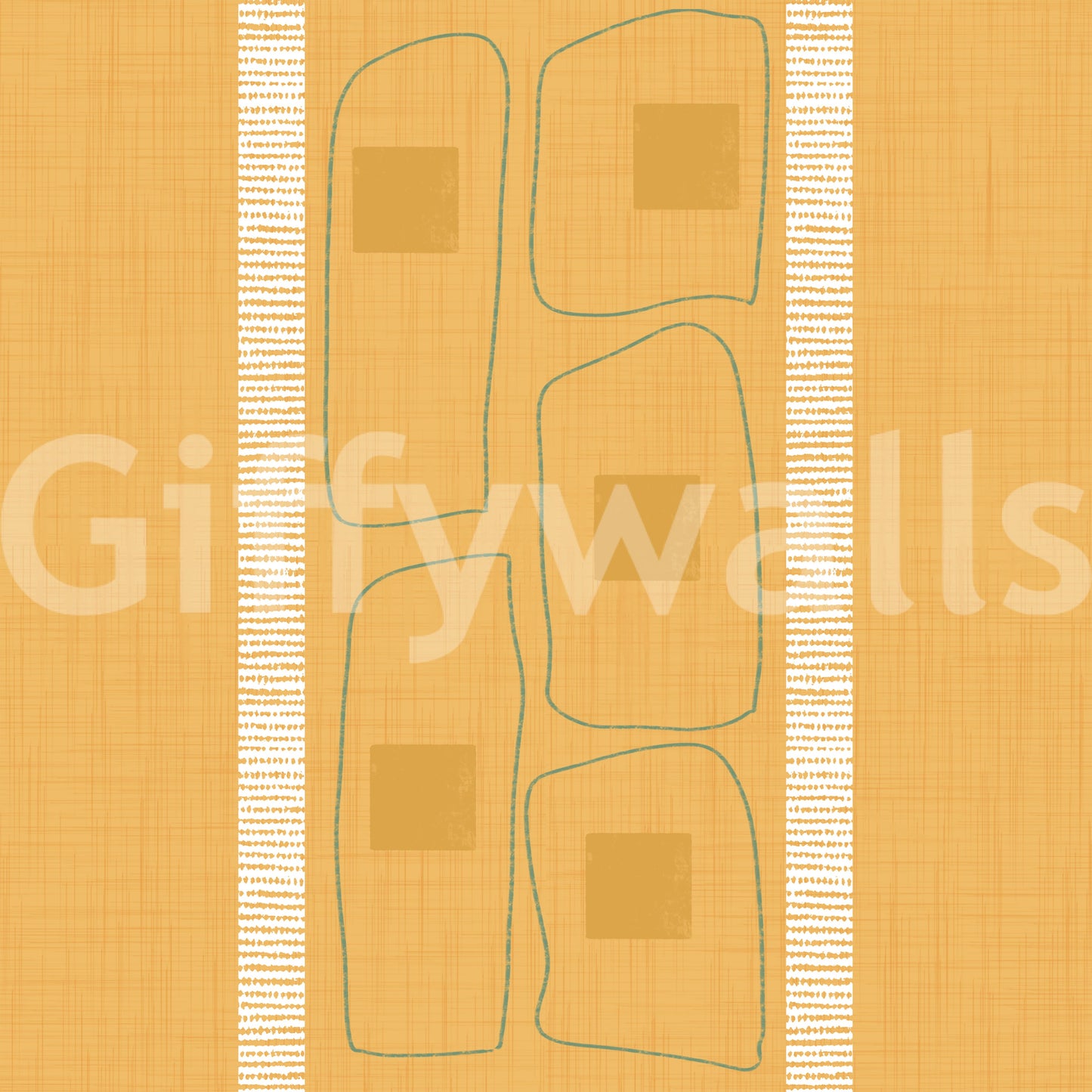 Japandi Frame linjer Golden Ocher tapet