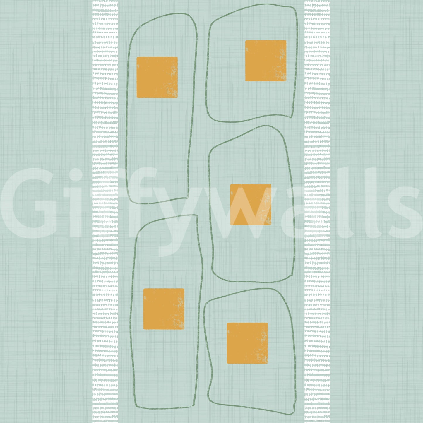 Japandi ramlinjer mjuka blå tapeter