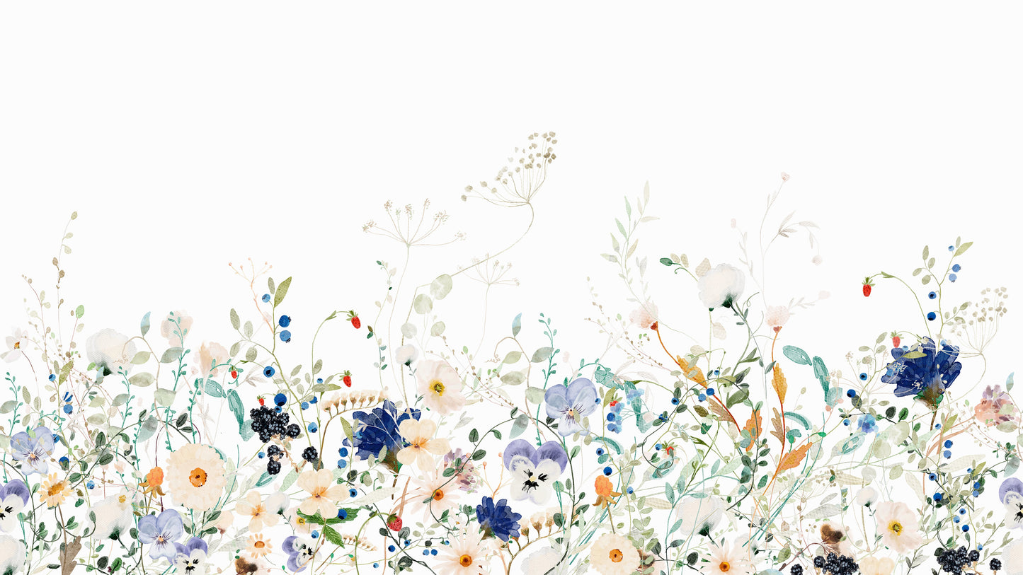 Airy wildflower wallpaper look