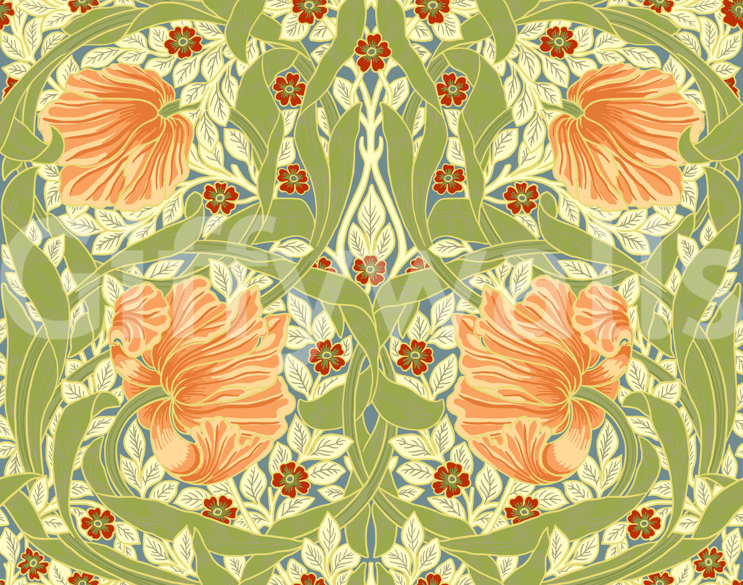 Vintage floral wallpaper for interiors