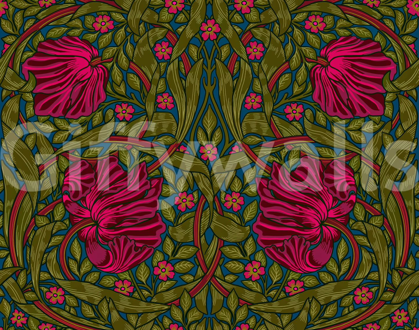 Vintage floral wallpaper for interiors