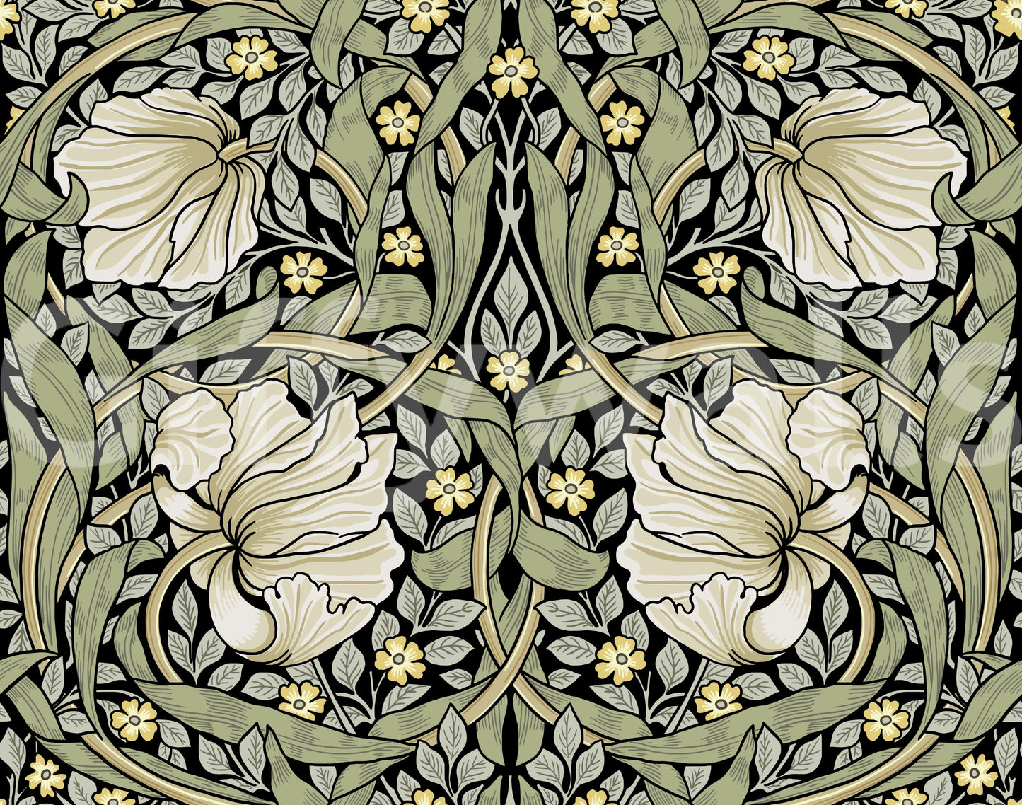 Elegant wallpaper with intricate pimpernel floral patterns