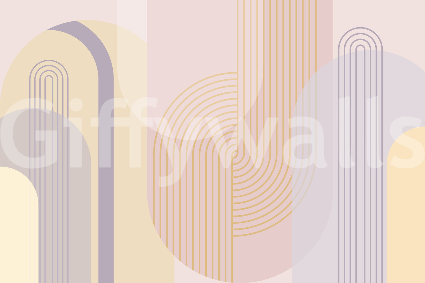 Modern gentle arches mural wallpaper for a minimalist room.