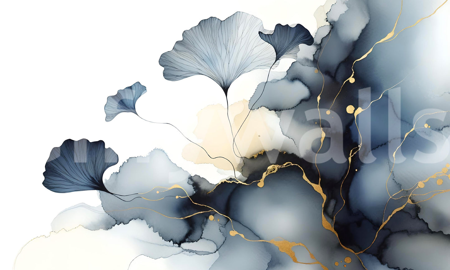 Elegant Ginkgo Veil Wall Mural