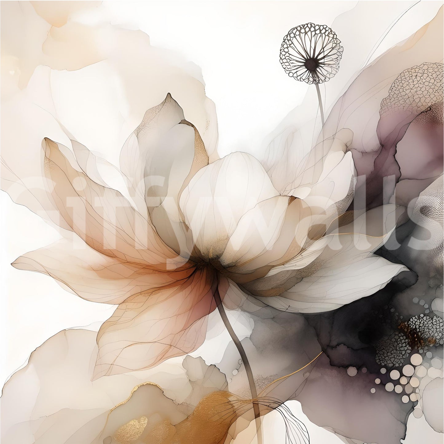 Lotus botanica drømme vægmaleri