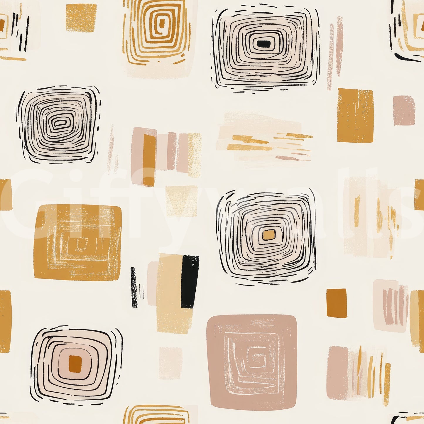 Modern, balanced geometric wallpaper for a calm and stylish room.