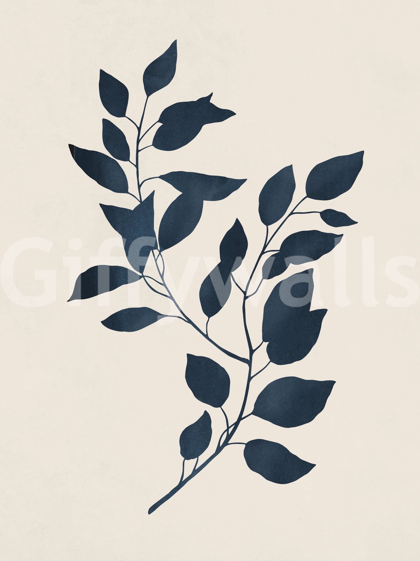 Bold and stylish botanical silhouette mural for room decor.